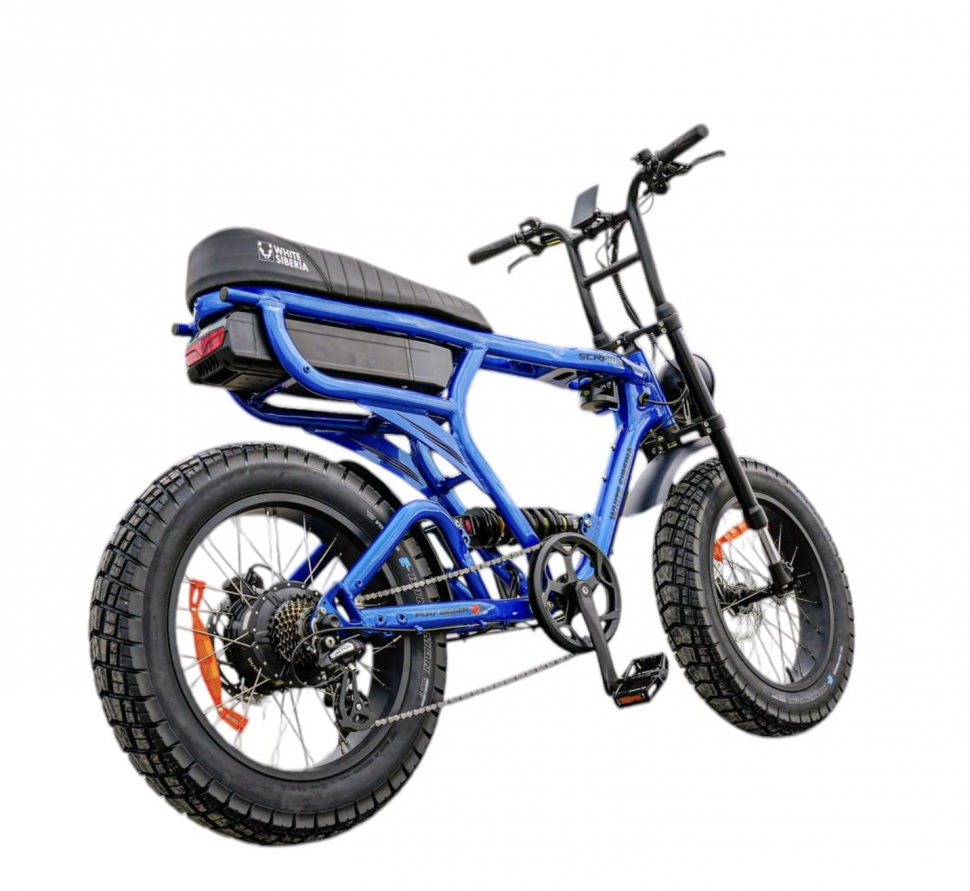 Электровелосипед Scrambler X pro 20 дюйм 48V25А 1000W (синий глянцевый)
